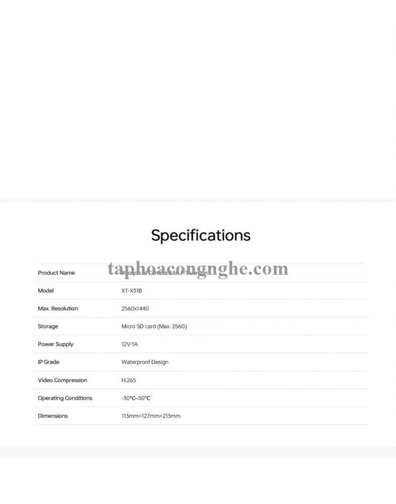 Reoqoo x31b 2.5K UHD Camera ngoài trời cổng rj45 Wifi ăng-ten kép Ai 360 P / T còi hú với đèn led 14 màu phát hiện khói cháy H265 Onvif 8s CLOUD lưu trữ 29552 xt-x31b 10029552